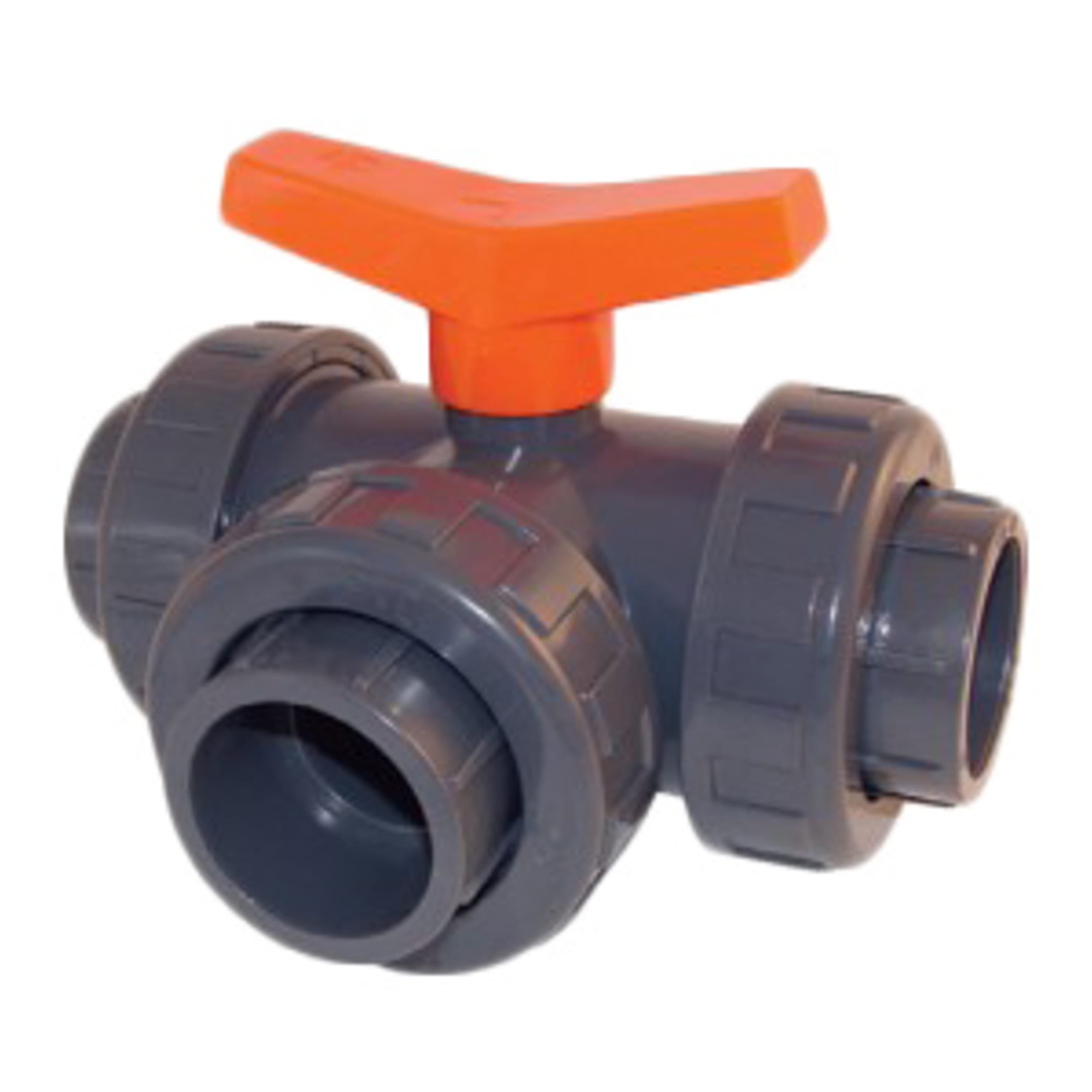Ball valve PVC 3-way l bore glue 32mm Camera, Electronics