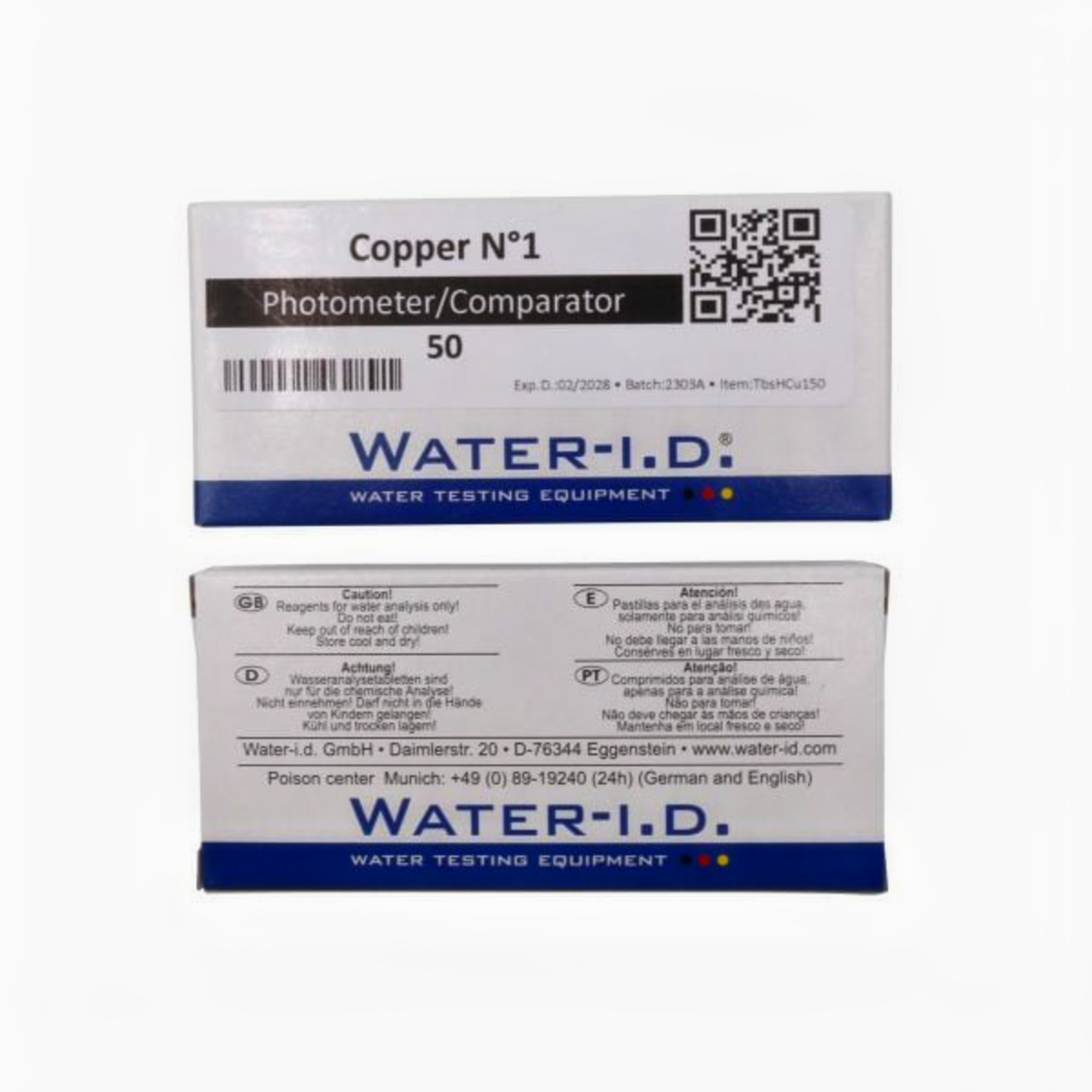 50 tablets of copper N°2 for Poollab 2.0 Business Card, Paper, Text, QR Code