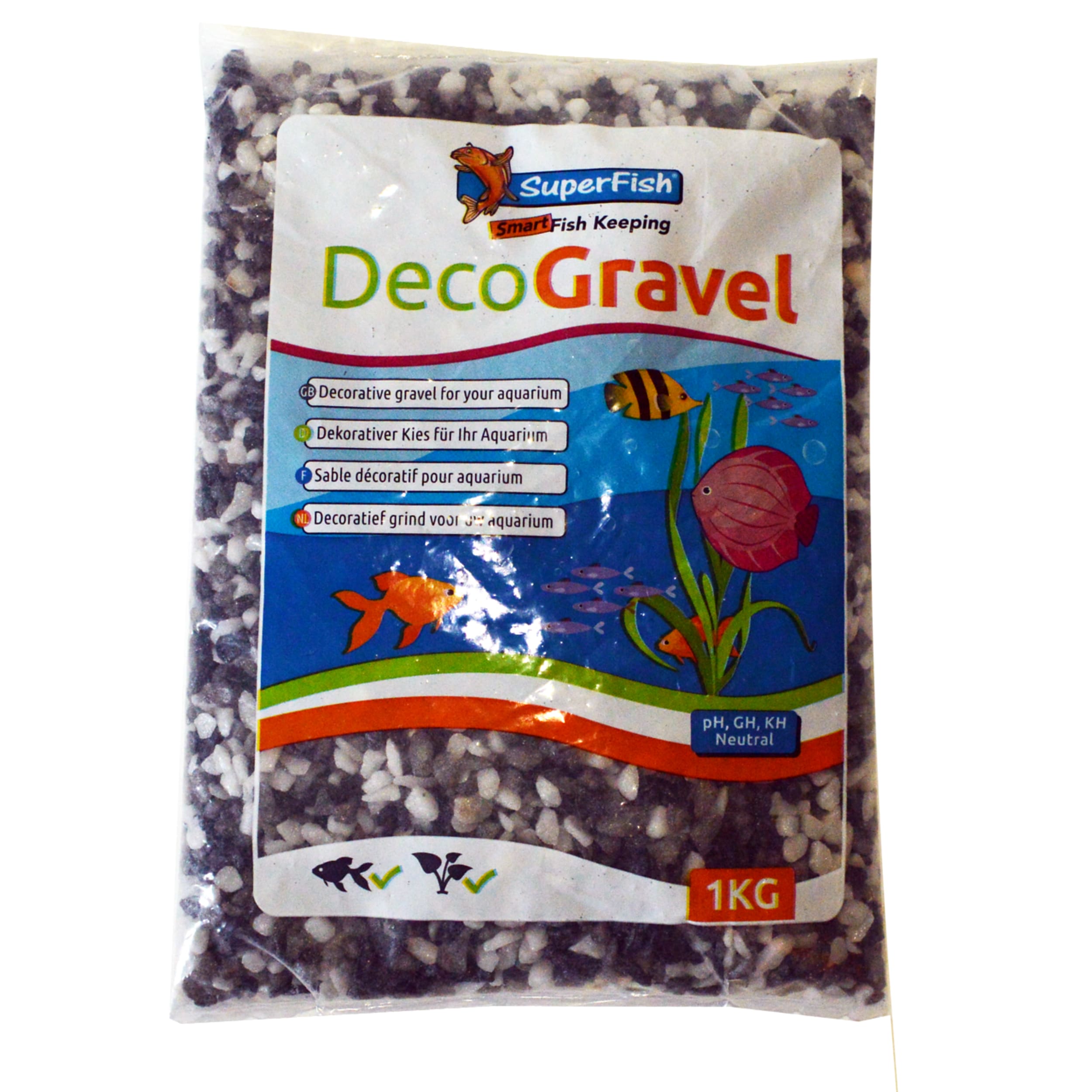 Deco gravel mix white-black-gray 1 kg Food