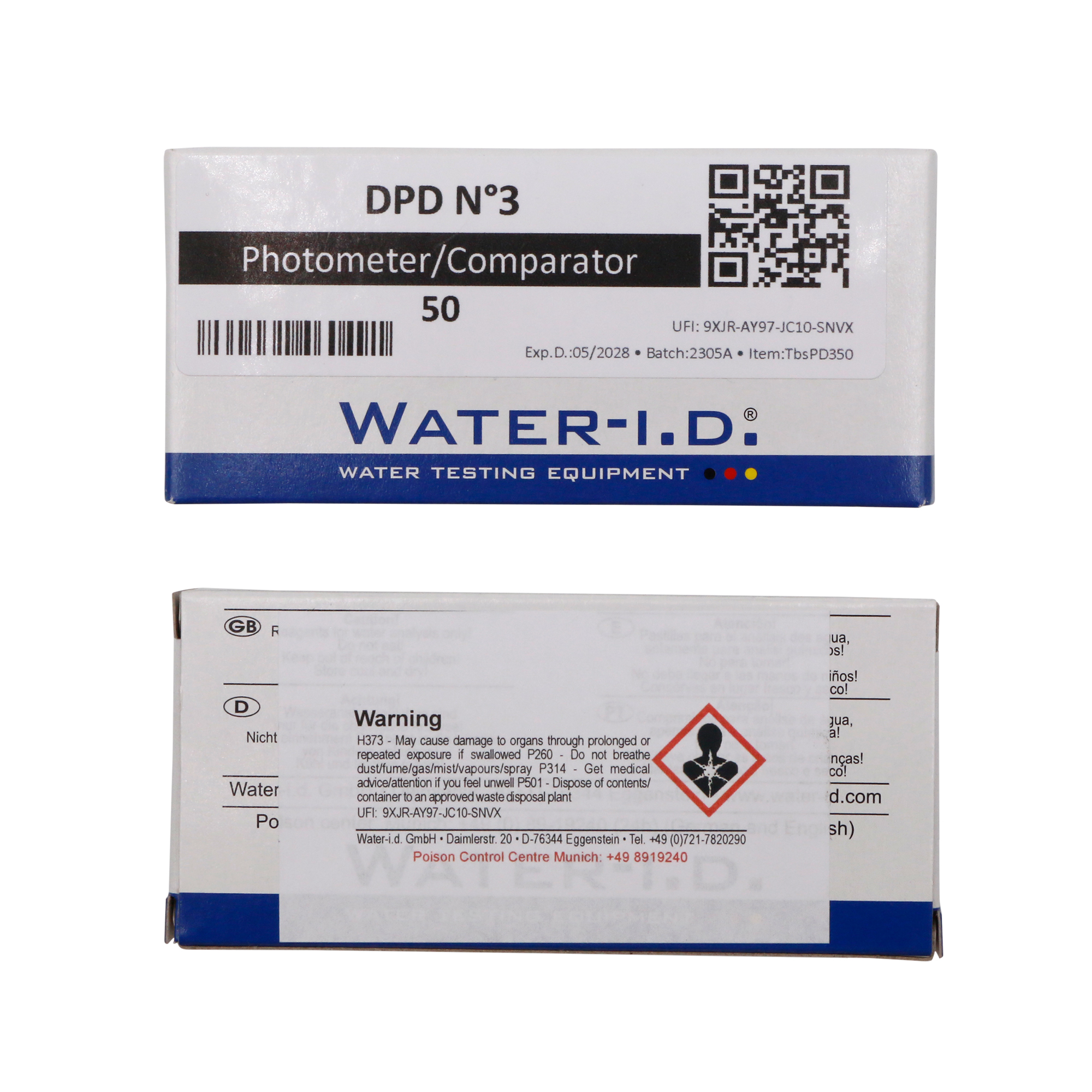 50 tablets DPD N°3 (combined chlorine) serving Poollab 2.0 QR Code