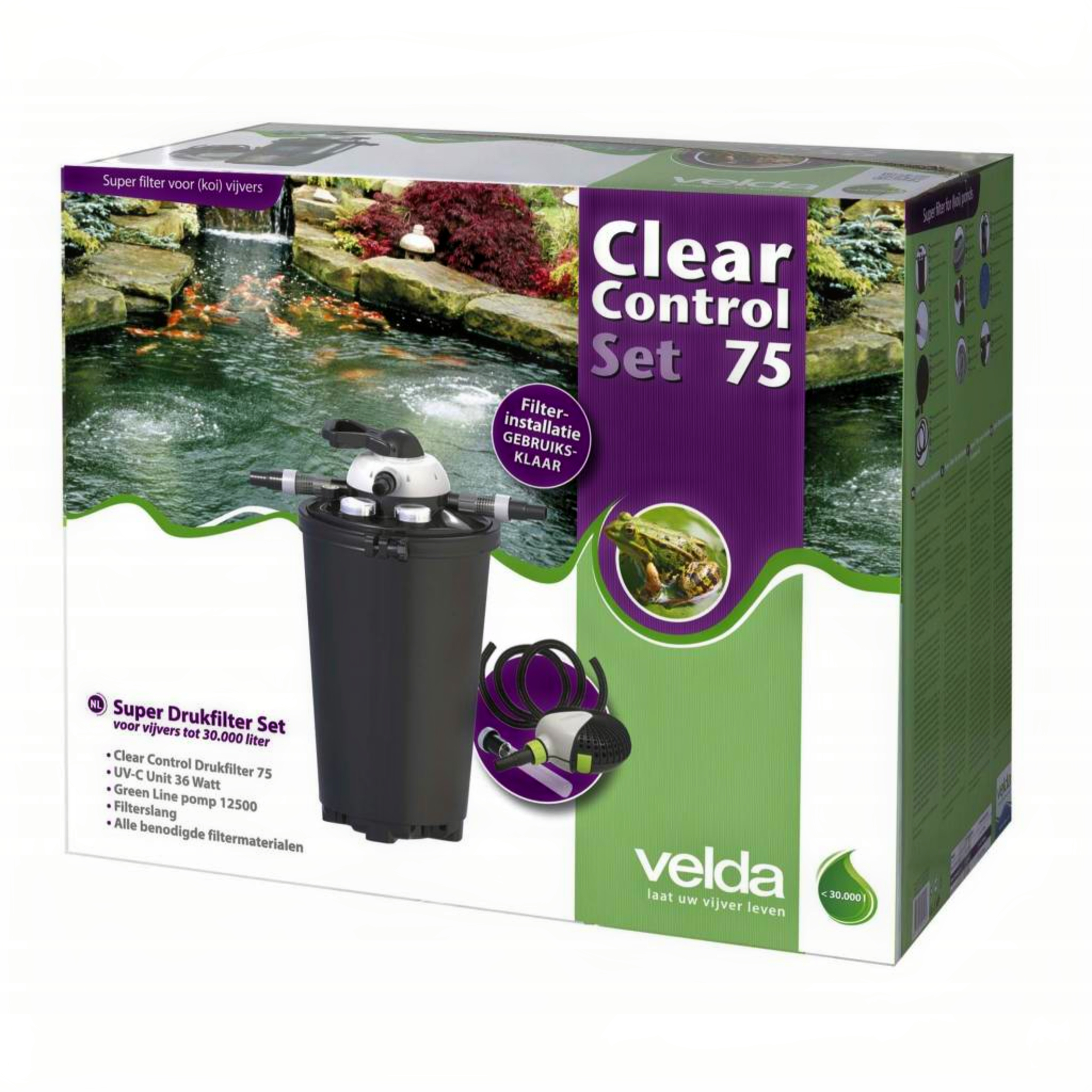 Clear Control 75 Set Up to 30,000 Liter Pond Bottle, Water, Shaker