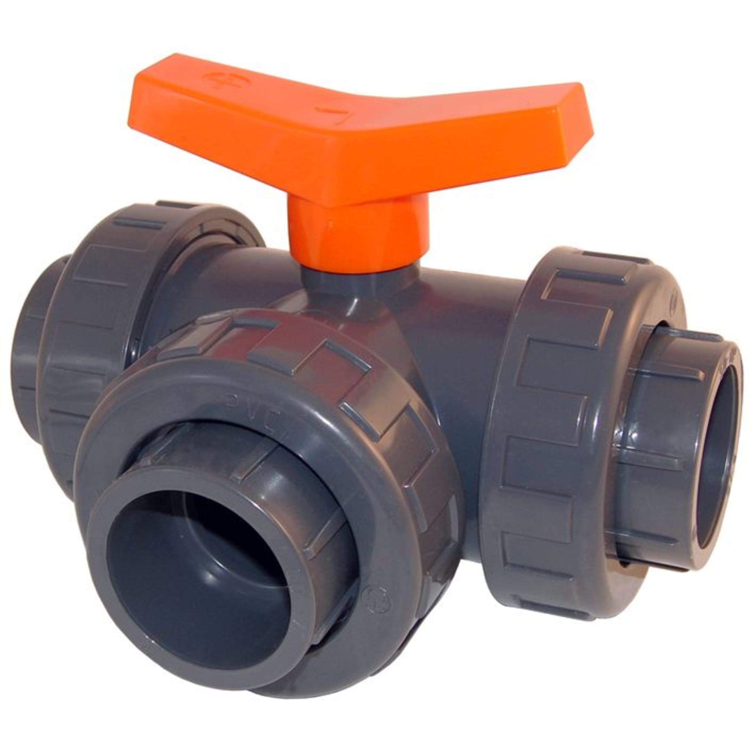 Ball valve PVC 3-way T-Boring glue 50mm Camera, Electronics