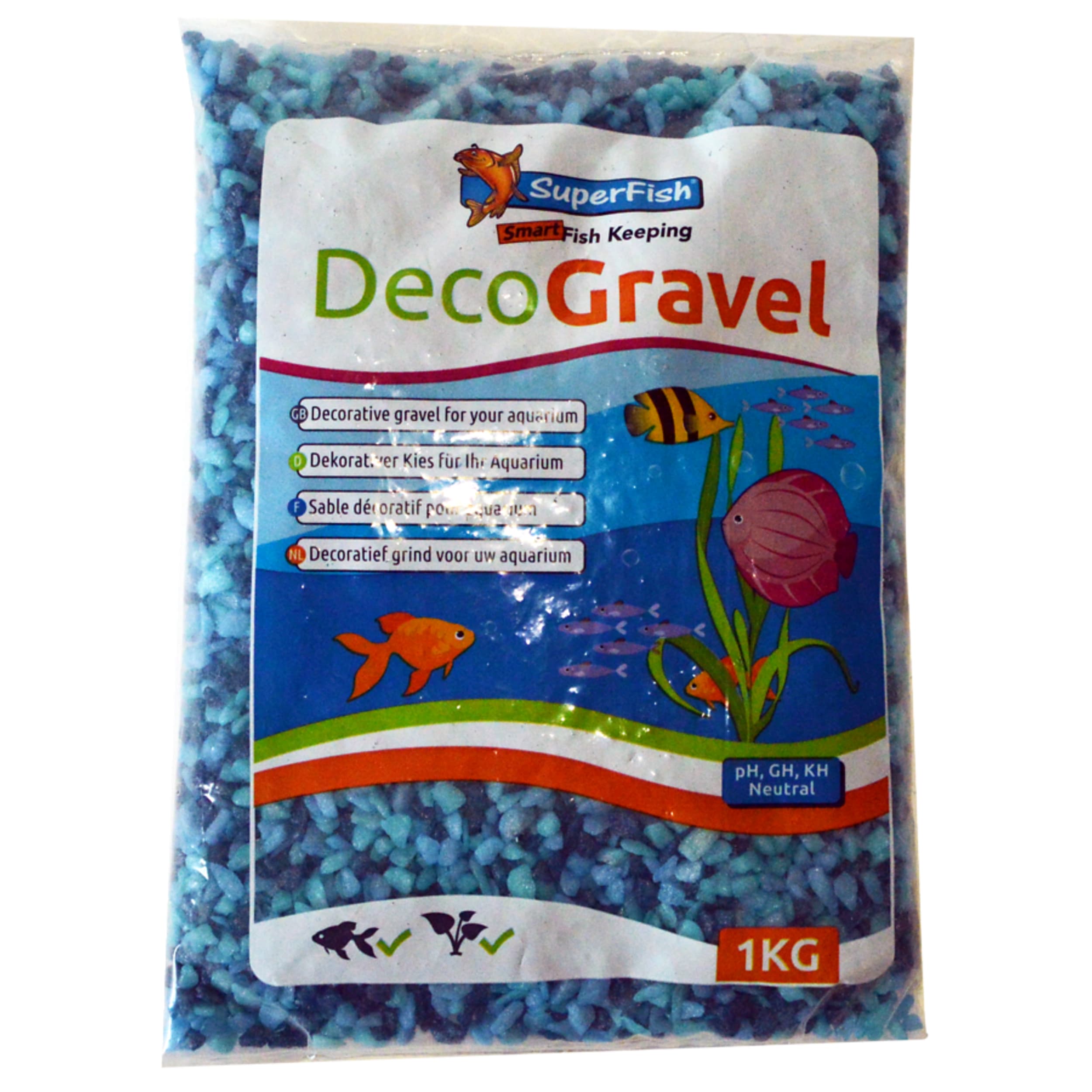 Deco gravel mix blue 1 kg Animal, Fish, Sea Life