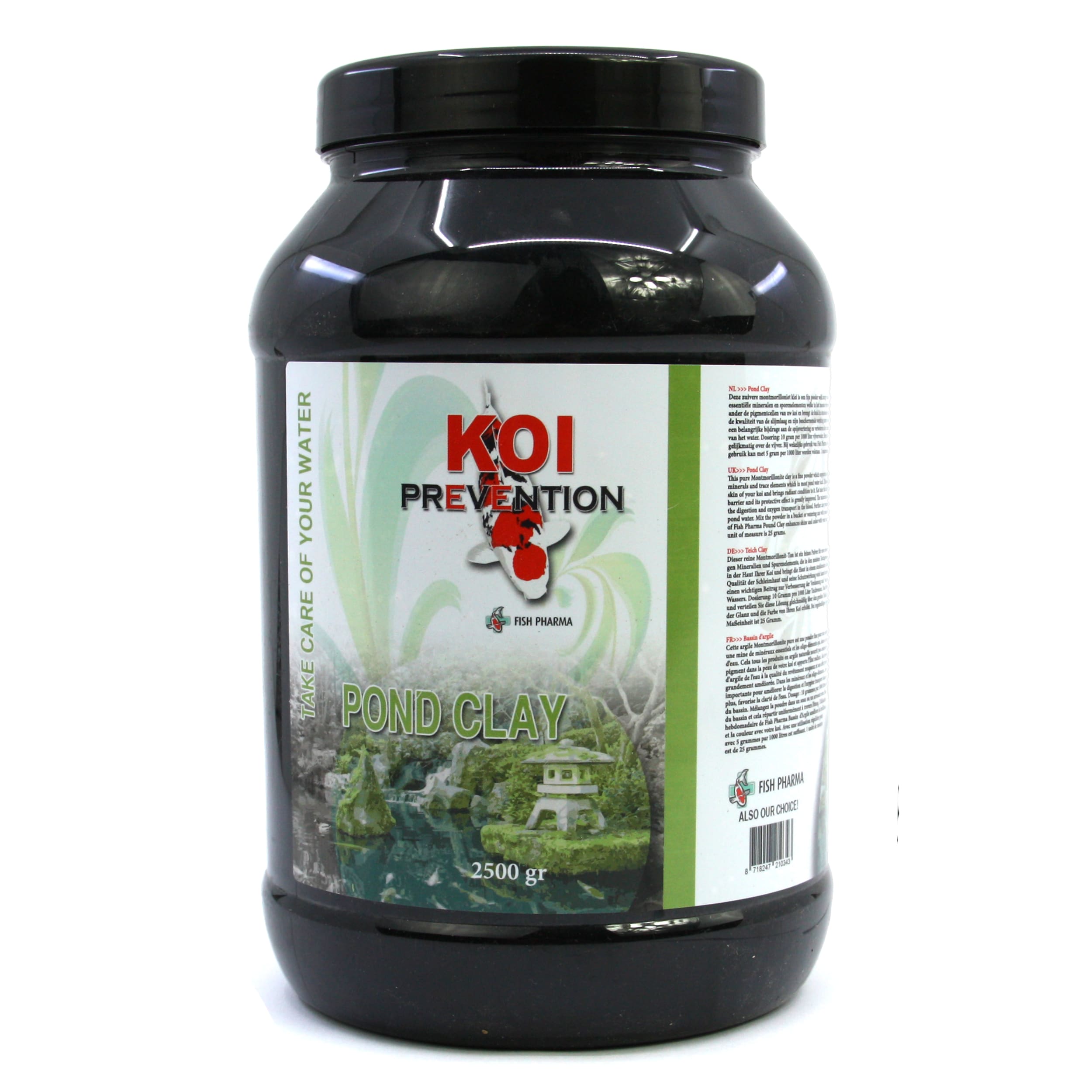 Koi Prevention Pond Clay 2,5 kg Bottle, Shaker, Herbal, Herbs, Plant